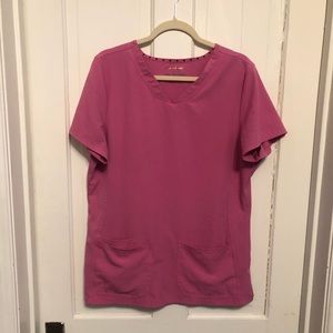 HeartSoul pink scrub top with awesome wide pockets